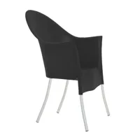 driade - chaise de jardin avec accoudoirs lord yo - noir/matière synthétique/pxhxp 64x95x66cm