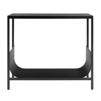 schönbuch - tub - table console - noir/chêne poreux laqué/bassin d'acier revêtement par poudre/lxpxh 90x32x80cm