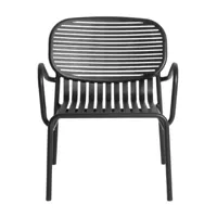 petite friture - chaise de jardin avec accoudoirs week-end - noir/laqué mat/pxhxp 66x77x62cm/revêtement anti-uv
