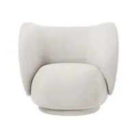 ferm living - fauteuil lounge rico - off-white/tissu bouclé/lxhxp 87x79x81,5cm