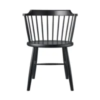 fdb møbler - chaise avec accoudoirs j18 - zwart/peint hêtre/lxhxp 53,6x74,7x51,6cm/profondeur du siège 46cm