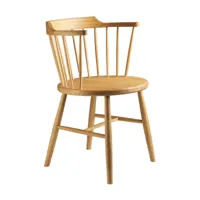 fdb møbler - chaise avec accoudoirs j18 - nature/laqué chêne/lxhxp 53,6x74,7x51,6cm/profondeur du siège 46cm