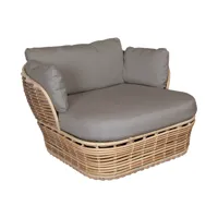 cane-line - fauteuil de jardin basket - taupe, naturel/étoffe cane-line airtouch/structure cane-line weave/lxhxp 110x70x100cm