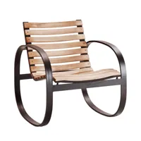 cane-line - fauteuil à bascule parc - teck, gris lave/assise teck/structure aluminium revêtu par poudre/lxhxp 63x75x78cm
