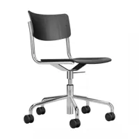 thonet - chaise de bureau s 43 dr - noir tp 29/teinté/lxhxp 64x76-88x64cm/structure tube d'acier chromé