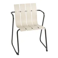 mater - chaise avec accoudoirs ocean - sable/assise plastique recyclé/structure acier/lxhxp 60x81x56cm