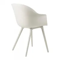 gubi - chaise de jardin avec accoudoirs bat - alabaster blanc/siège polypropylène/lxhxp 61x83x57cm/structure polypropylène/certifié bifma