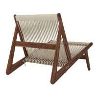 gubi - chaise de jardin lounge mr01 initial - noix/huilé/lxlxh 65x88x33cm/assise et dossier en osier naturel