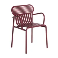 petite friture - chaise de jardin avec accoudoirs week-end bridge - bordeaux/laqué mat/pxpxh 50x57x77cm/revêtement anti-uv