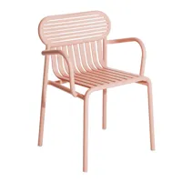 petite friture - chaise de jardin avec accoudoirs week-end bridge - blush/laqué mat/pxpxh 50x57x77cm/revêtement anti-uv