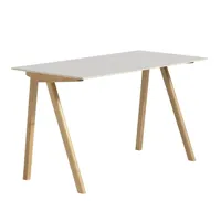 hay - bureau linoléum copenhague cph90 - off-white/plateau de table linoléum/structure en chêne laqué à base d'eau/lxlxh 130x65x74cm