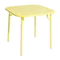 petite friture - table de jardin week-end 85x85cm - jaune/laqué mat/lxhxp 85x75x85cm/revêtement anti-uv