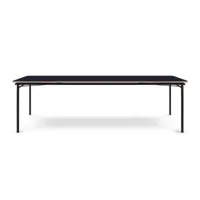 eva solo - table à manger extensible taffel 250x90x74cm - noir/placage revêtu de linoléum/lxlxh 250-370x90x74cm/structure revêtu par poudre