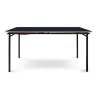 eva solo - table à manger extendable taffel 150x90x74cm - noir/placage revêtu de linoléum/lxpxh 150-210x90x74cm/structure revêtu par poudre