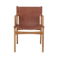 bloomingville - fauteuil lounge ollie - marron/sculpté à la main/lxlxh 55x60x84cm/profondeur du siège 45cm/capacité de charge max. 125kg