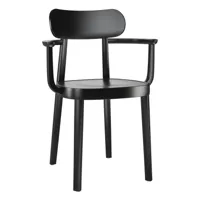 thonet - chaise avec accoudoirs assise en auge118 mf - noir tp 29/teinté/lxhxp 56x80x50cm