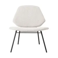 woud - chaise lounge lean - ivoire/étoffe textaafoam alpine 101/structure métal laqué noir/lxhxp 64x72x66cm