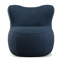 freistil rolf benz - fauteuil freistil 173 - noir bleu/étoffe 1056 (100% polyester)/lxhxp 76x75x82cm