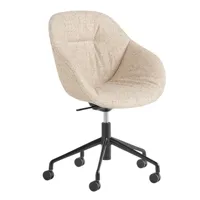 hay - chaise de bureau aac 155 soft structure noire - gris claire/étoffe bolgheri lgg60/structure aluminium peint par poudre