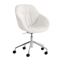 hay - chaise de bureau aac 155 soft structure poli - cavicle/étoffe maharam mode 009/structure aluminium poli/lxhxp 62x88x63cm