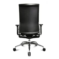 wagner - chaise de bureau ergomedic 100-3 - noir/siège h 43-52cm étoffe tb0 noir/dossier h 61-65cm/pxp 70x70cm/h 104-117cm/roulettes pour surfaces...