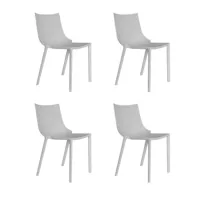 driade - set de 4 chaise de jardin bo - gris/mat/pxhxp 50x81x53cm/4 unités