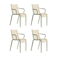driade - set de 4 chaise de jardin avec accoudoirs pip-e - nude carnation dic c104/mat/pxhxp 54x82x55cm/nouvelle couleur