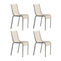 driade - set de 4 chaise de jardin pip-e - nude carnation dic c104/mat/pxhxp 44x83x52,5cm