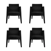 driade - toy - ensemble de 4 fauteuils de jardin - noir ral 9004/mat/pxhxp 62x78x58cm