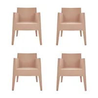 driade - toy - ensemble de 4 fauteuils de jardin - nude carnation dic c104/mat/pxhxp 62x78x58cm