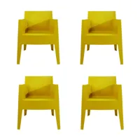driade - toy - ensemble de 4 fauteuils de jardin - jaune moutarde dic c146/mat/pxhxp 62x78x58cm