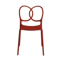 driade - chaise de jardin sissi - rouge/mat/pxhxp 48x83x57cm