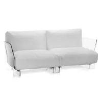 kartell - pop  outdoor - sofa biplace - blanc/tissu sunbrella/résistant aux intempéries/structure transparente/175x70x94cm