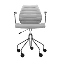 kartell - maui soft - chaise de bureau avec accoudoirs - beige/étoffe trevira/réglable en hauteur 49 - 57 cm/avec	ressort à gaz