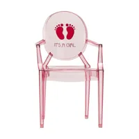 kartell - lou lou ghost - chaise d'enfant avec motif - rose foncé/motif it’s a girl/lxpxh 40x37x63cm