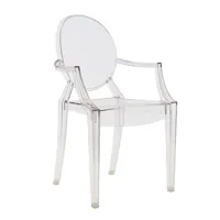 kartell - chaise avec accoudoirs louis ghost - cristal/transparent/lxhxp 54x93x55cm