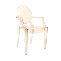 kartell - chaise avec accoudoirs louis ghost - orange/transparent/lxhxp 54x93x55cm