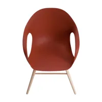 kristalia - elephant - fauteuil avec piètement en bois - terracotta/pxhxp 62x85x58cm/structure hêtre
