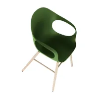 kristalia - elephant - fauteuil avec piètement en bois - olive/pxhxp 62x85x58cm/structure hêtre