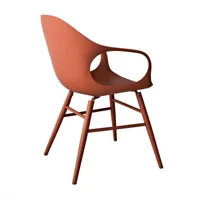 kristalia - elephant - fauteuil avec piètement en bois - terracotta/pxhxp 62x85x58cm/structure terracotta