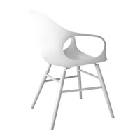 kristalia - elephant - fauteuil avec piètement en bois - blanc/pxhxp 62x85x58cm/structure blanc