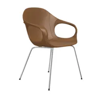 kristalia - elephant - fauteuil cuir - naturel cuir c4/structure chrome