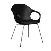 kristalia - elephant - fauteuil cuir - cuir c10 black/structure chrome