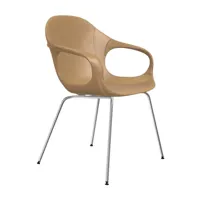 kristalia - elephant - fauteuil cuir - marron/structure chrome/cuir pleine fleur
