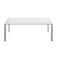 kristalia - sushi alucompact® - table de salle à manger - blanc/chants noirs/châssis aluminium/177 x 90cm