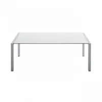 kristalia - sushi alucompact® - table de salle à manger - blanc/chants noirs/châssis aluminium/150 x 90cm