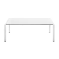 kristalia - sushi alucompact® - table de salle à manger - blanc/chants noirs/châssis blanc /177 x 90cm