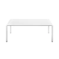 kristalia - sushi alucompact® - table de salle à manger - blanc/chants noirs/châssis blanc /150 x 90cm