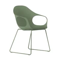 kristalia - elephant - fauteuil avec patins - vert olive/châssis laqué