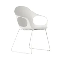 kristalia - elephant - fauteuil avec patins - blanc/châssis laqué